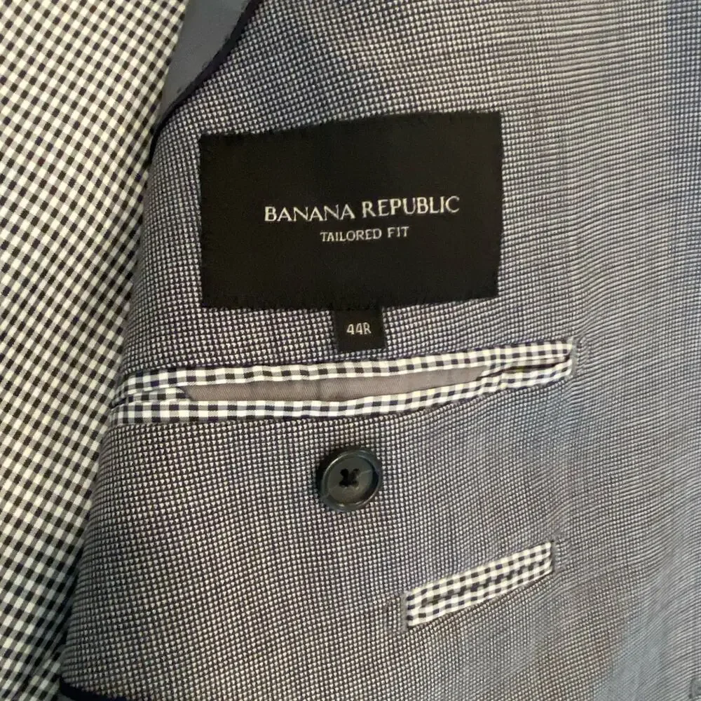 Banana Republic Men's Tailored Fit Wool Blazer Suit Jacket - 44R